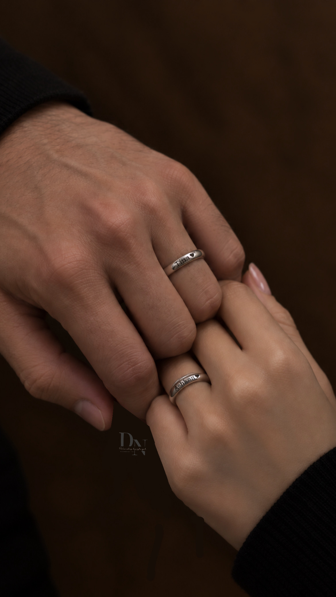 حلقه ست با حک اسم  استیل